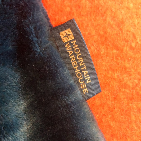 Vintage Mountain Wearhouse blue teal zip up teddy plush hoodie EUC - Picture 3 of 5